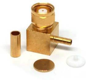 1715-1521-003, RF Connectors / Coaxial Connectors 75 OHM / RIGHT ANGLE PLUG FEMALE CRIMP TYPE FOR 2.6/75 S GOLD