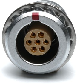 Circular Connector, 7 Contacts, Panel Mount, M12 Connector, Socket, Female, IP50