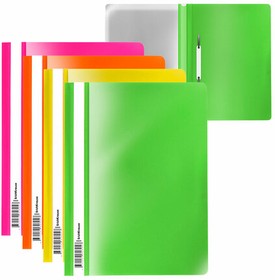 Скоросшиватель пластиковый ERICH KRAUSE "Neon", А4, 120/140 мкм, ассорти, 50030