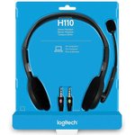 Наушники с микрофоном (гарнитура) LOGITECH H110, проводная, компьютерная ...