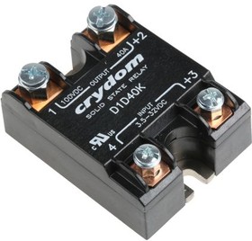 Фото 1/2 D1D40K, Solid State Relay - 3.5-32 VDC Control - 40 A Max Load - 100 VDC Operating - Mosfet Output - Installed Standoffs ...