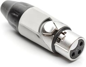 AX3F8M, XLR Connectors 3 pole Socket F Plug AX XLR Audio Cable Conn Satin Nickel w/ Grey Marking Sleeve