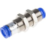KCE08-00, KC Series Bulkhead Tube-to-Tube Adaptor, Push In 8 mm to Push In 8 mm ...