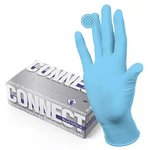 Мед.смотров. перчатки нитрил., CONNECT BLUE NITRILE,н/с, голубой, S,50п/уп