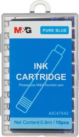 Фото 1/3 Картридж чернильный для перьевой ручки M&G синий 10шт/уп AIC47642282000H