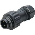 Circular Connector, 4 Contacts, Cable Mount, Male, IP67