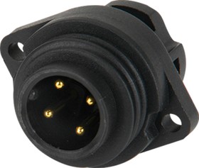 Circular Connector, 4 Contacts, Panel Mount, Male, IP67