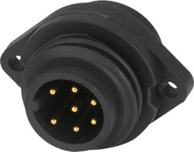 Circular Connector, 7 Contacts, Panel Mount, Male, IP67