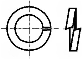 Фото 1/2 B5/BN774, Шайба, пружинная, M5, D=8,8мм, h=1,6мм, сталь, Покрытие: цинк