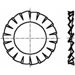 B3/BN781, Шайба, зубчатая (внешние зубцы), M3, D=6мм, h=0,4мм, DIN: 6798А