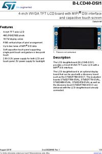 B-LCD40-DSI1, Дочерняя плата, 4" WVGA TFT LCD, STM32F769I-DISCO платы ...