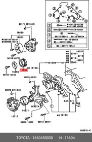 1660450030, Ролик руч.ремня TOYOTA LAND CRUISER 100 4.7 98