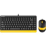 Клавиатура + мышь A4Tech Fstyler F1110 клав:черный/желтый мышь:черный/желтый USB ...