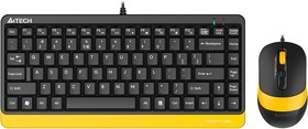 Фото 1/4 Клавиатура + мышь A4Tech Fstyler F1110 клав:черный/желтый мышь:черный/желтый USB Multimedia (F1110 BUMBLEBEE)