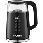 Чайник электрический Hyundai HYK-G6404, 2200Вт, черный и серебристый