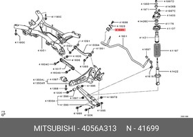 Фото 1/3 4056A313, Втулка стабилизатора заднего MITSUBISHI Outlander, ASX