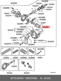 Фото 1/4 MB393883, Сальник дифференциала MITSUBISHI L200, PAJERO/MONTERO