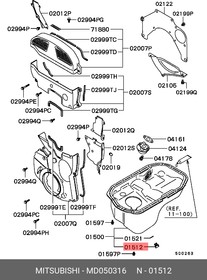 Фото 1/3 MD050316, ПРОБКА СЛИВНАЯ МАСЛЯННОГО ПОДДОНА ДВИГАТЕЛЯ