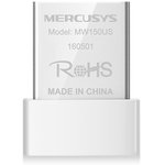 MERCUSYS N150 Мини Wi-Fi USB-адаптер, до 150 Мбит/с на 2,4 ГГц, 1 встроенная антенна, порт USB 2.0