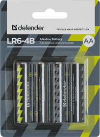 Фото 1/8 56012, Батарейка Defender LR6-4B (AA, 4 шт)