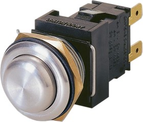Фото 1/2 H8350RPAAA, Push Button Switch, Latching, Panel Mount, 19.2mm Cutout, DPDT, 250V ac, IP66