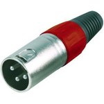 PSG01310, 3 Pin XLR Plug with Strain Relief - Red