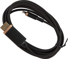 Фото 1/7 Кабель USAMS US-SJ509 U70 HDMI - Lightning, версия 1.4, 2м, нейлоновая оплетка, черный (SJ509HD01)