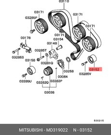 Фото 1/3 MD319022, Ролик натяжителя Mitsubishi Pajero 3.0i 06.94- 3.5