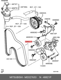 Фото 1/2 MD327653, Ролик приводного ремня MITSUBISHI L200 2005-, PAJERO, MONTERO 2008-