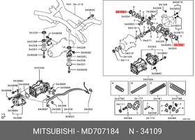 Фото 1/3 Сальник дифференциала MITSUBISHI MD707184