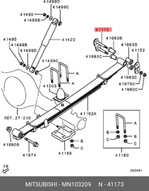 Фото 1/2 Серьга крепления задней рессоры MIYSUBISHI L200 2006- mot.2,5DID MITSUBISHI MN103209