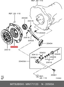 Фото 1/2 Корзина сцепления в сборе Mitsubishi L200 MITSUBISHI MN171120