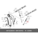 MN183952, Колпачок маслосъемный впуск/выпуск MITSUBISHI LANCER (CX,CY) (2007 )