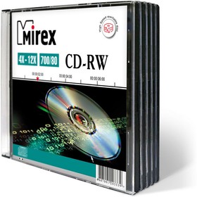 Фото 1/2 Носители информации CD-RW, 4x-12x, Mirex, Slim/5, UL121002A8F