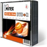 Носители информации DVD+R, 16x, Mirex, Slim/5, UL130013A1F