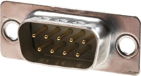 Фото 1/3 Harting D-Sub Standard 9 Way Through Hole D-sub Connector Plug, 2.74mm Pitch
