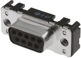 Фото 1/3 09661556511, D-Sub Standard 9 Way Through Hole D-sub Connector Socket, 2.74mm Pitch, with Boardlocks, M3 Threaded Inserts