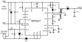 Фото 1/2 MP8007GV-P, Power Over Ethernet (POE) Controller, 48V Input, 31V UVLO, QFN-28