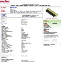 Ffc Fpc Connectors Fpc Zif Btm Cont Embt Pkg Ckt Molex