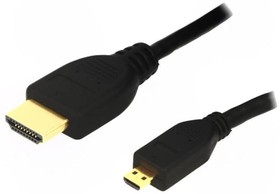 CH0030, Кабель, HDMI 1.4, вилка microHDMI, вилка HDMI, 1м, черный