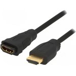 CH0056, Кабель, HDMI 1.4, гнездо HDMI, вилка HDMI, 2м, черный