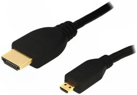 Фото 1/2 CH0032, Кабель, HDMI 1.4, вилка microHDMI, вилка HDMI, 2м, черный