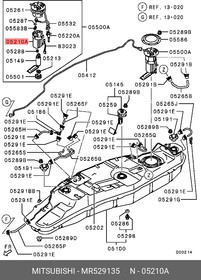 Фото 1/2 MR529135, Фильтр топливный MITSUBISHI PAJERO 00- в бак