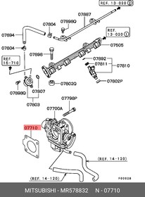 Фото 1/3 Прокладка дроссельной заслонки MITSUBISHI MR578832