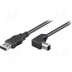 50856, Кабель USB 2.0 вилка USB A,угловая вилка USB B 2м черный