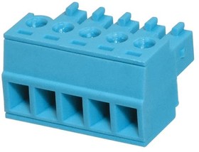 Фото 1/2 TBP02P1-381-05BE, Pluggable Terminal Blocks Terminal block, pluggable, 3.81, plug, 5 pole, slotted screw, blue
