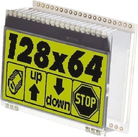 EA DOGM128E-6, LED Backlighting STN(+)-Transmissive Yel/Grn Background