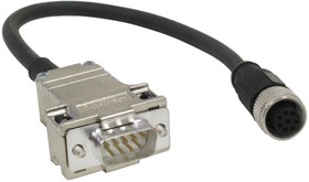 11119280, Straight Female 8 way M12 to Straight Male 9 way 9 Pin D-sub Sensor Actuator Cable, 200mm
