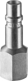 IRP 116103, Treated Steel Female Plug for Pneumatic Quick Connect Coupling, G 1/2 Female Threaded