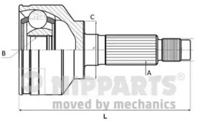 ШРУС NIPPARTS J2823030 MAZDA Premacy99-04/ MAZDA5 04- 29*56*26 без АБС